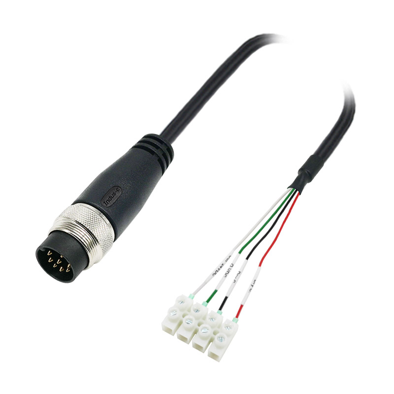 M16 4pins A code male to ferrules cable