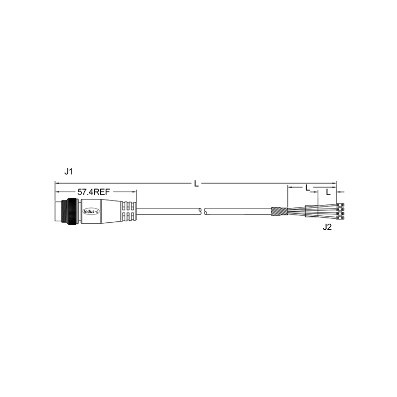 M16 4pins A code male to ferrules cable